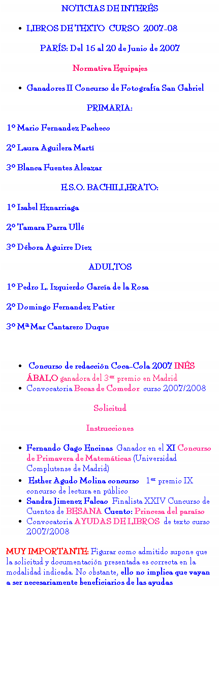 Cuadro de texto: Ejercicios para repasar
Selectividad
Actividades hot  Potatoes
Recursos Online 
Tus deberes, (Programas y apuntes)
Aplicaciones Didcticas
Recursos para Infantil y Primaria
Recursos para Secundaria y Bachillerato
 
